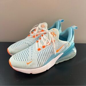 Nike Air Max 270 in Light Blue and Orange youth size 5.5